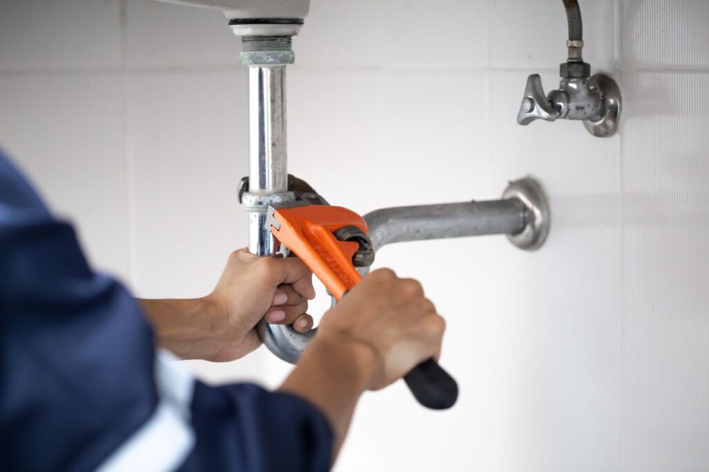 Plumbing repair under sink
